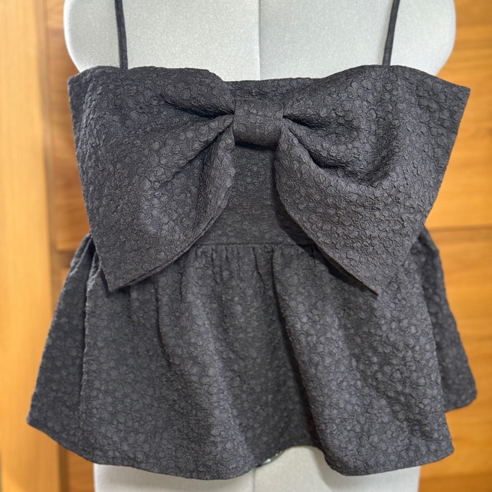 Dazy Chic Black Bow Women's Crop Top
